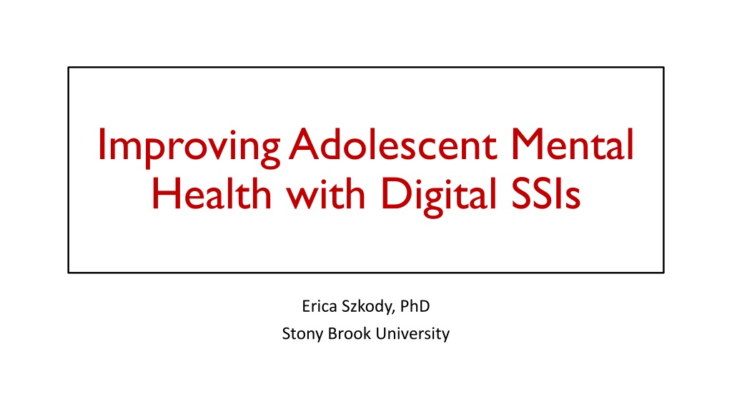 enhancing adolescent mental health through digital single session interventio