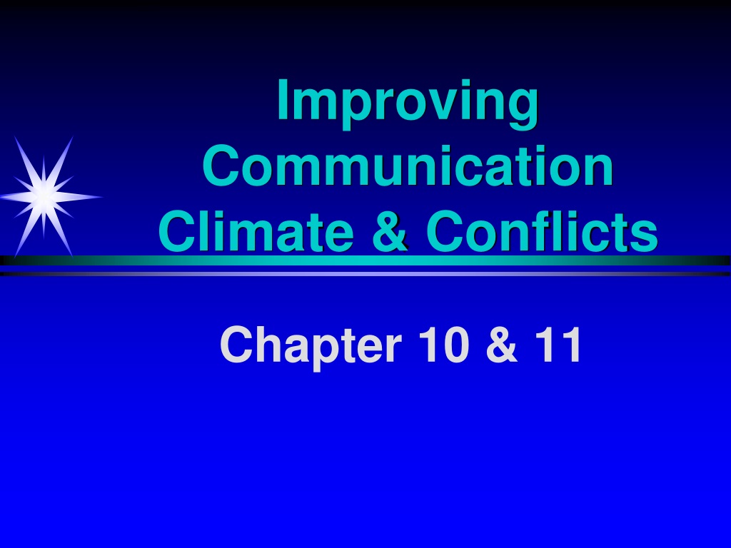 Enhancing Communication Climate and Conflict Resolution