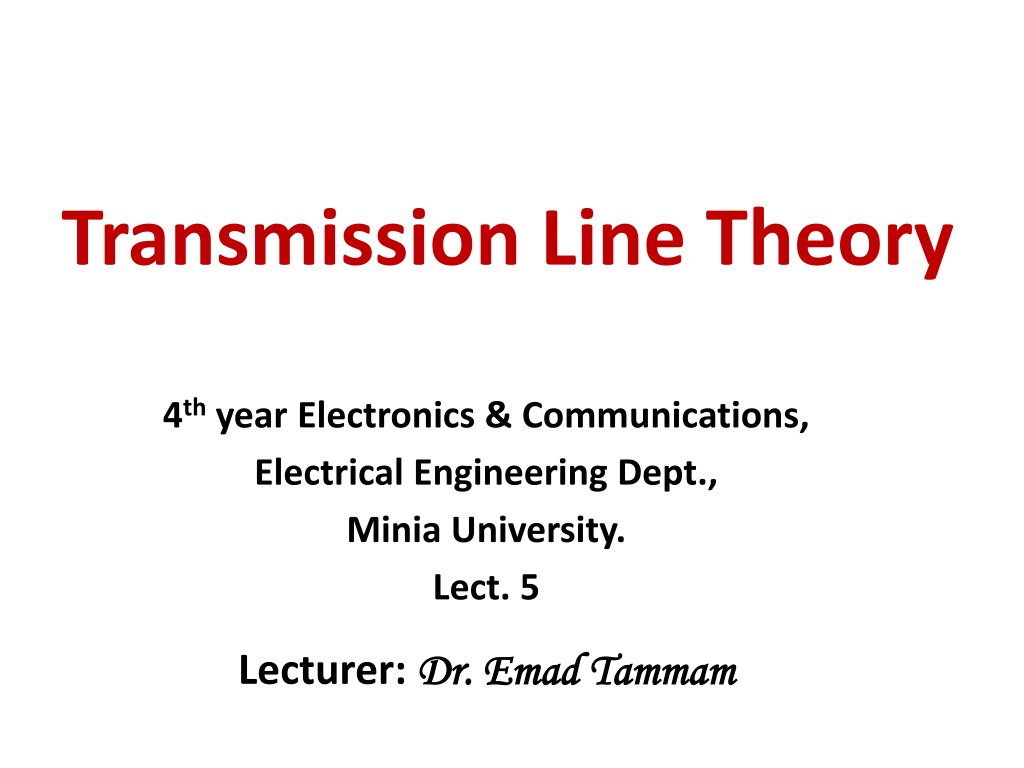 transmission line theory in electronics and communicatio