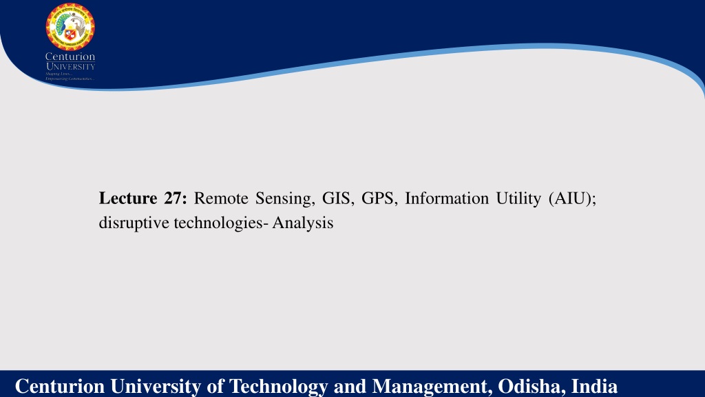 agricultural innovation through remote sensing gis and gps technologi