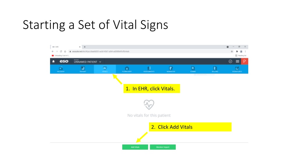 ehr vital signs documentation gui
