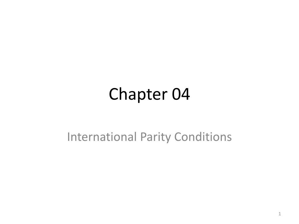 understanding international parity conditions in foreign exchange marke