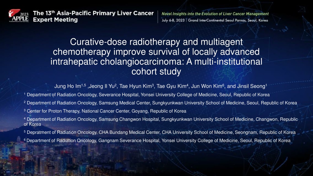 Curative Dose Radiotherapy and Multiagent Chemotherapy in Locally Advanced Intrahepatic Cholangiocarcinoma