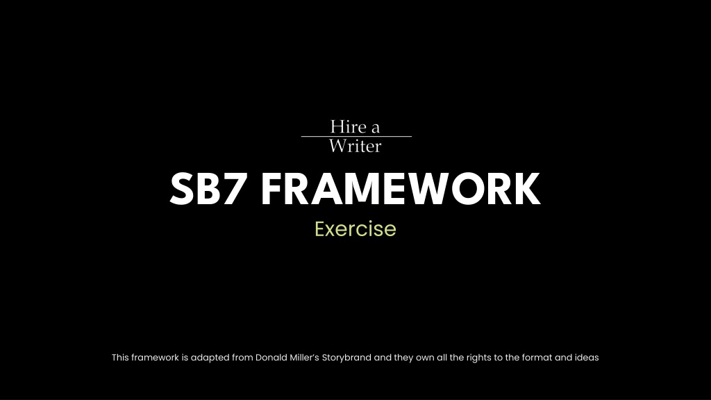 sb7 framework a guide to customer transformati