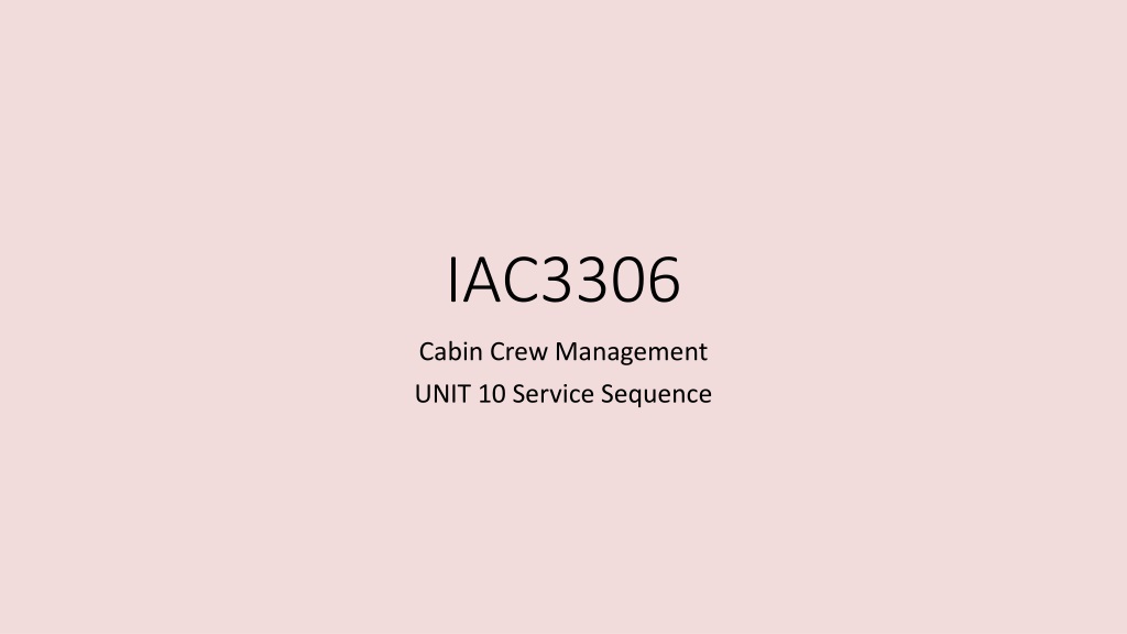 flight service sequence and manageme