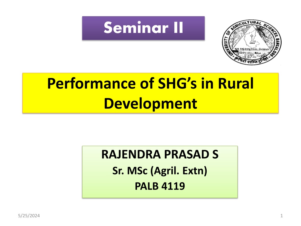 Improving Rural Development through Self Help Groups (SHGs)