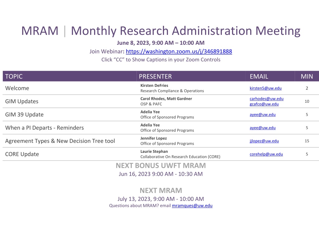 monthly research administration meeting june 8 2023 updat