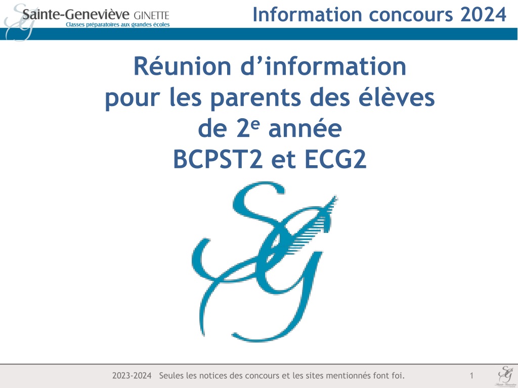 Information concours 2024 pour les parents des élèves de 2e année BCPST2 et ECG2