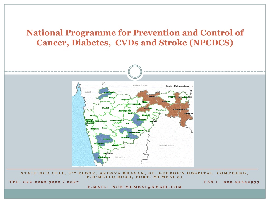National Programme for Prevention and Control of NCDs in Maharashtra