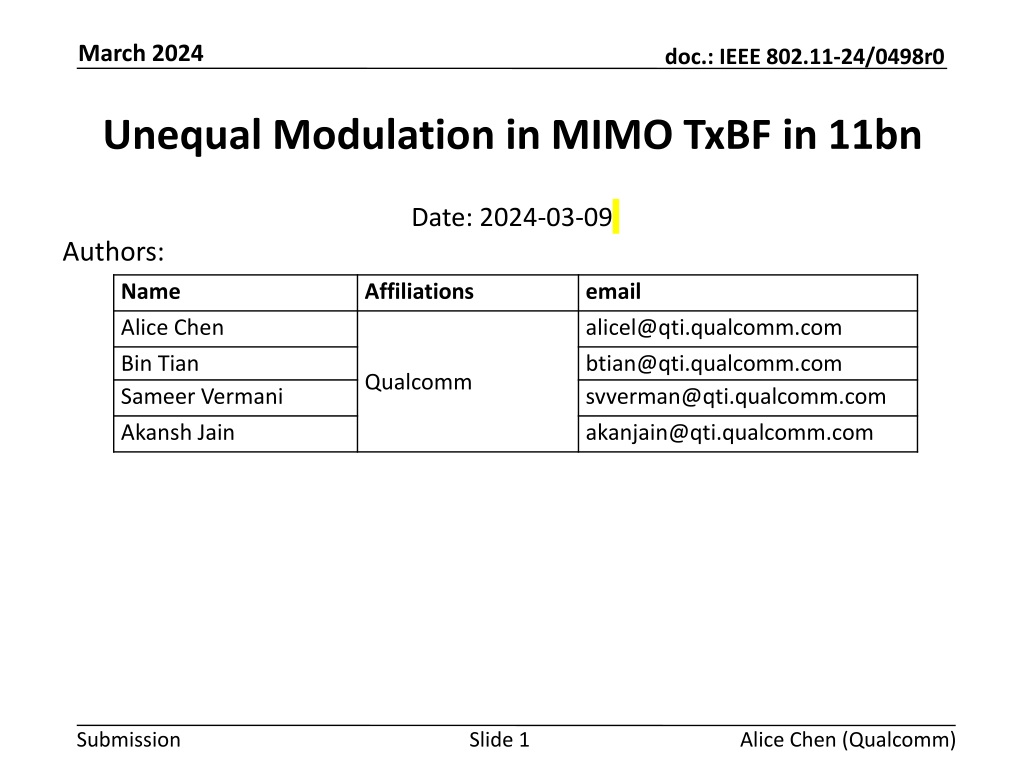 enhancing mimo beamforming with unequal modulation in ieee 802 11