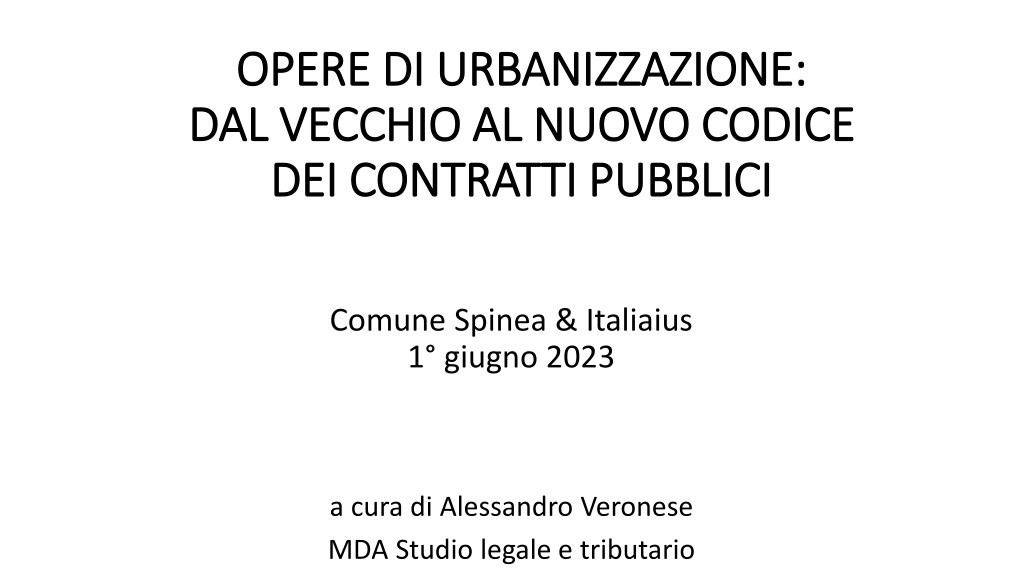 urbanization works under italian public contracts insights and guidelin