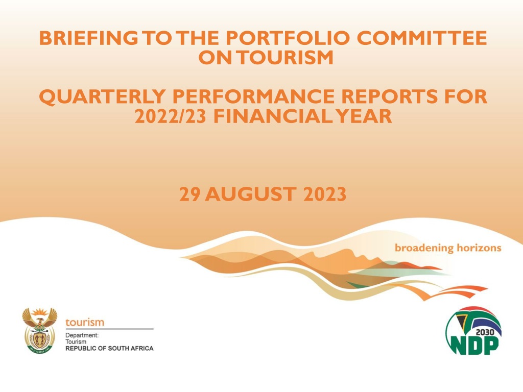 Quarterly Performance Review 2022/23 Financial Year Portfolio Committee Briefing