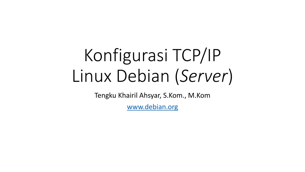 configuration of tcp ip on debian server in virtualb