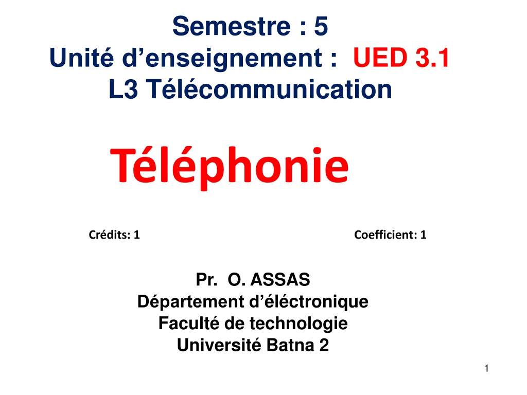 course overview telecommunication telephony in the digital a