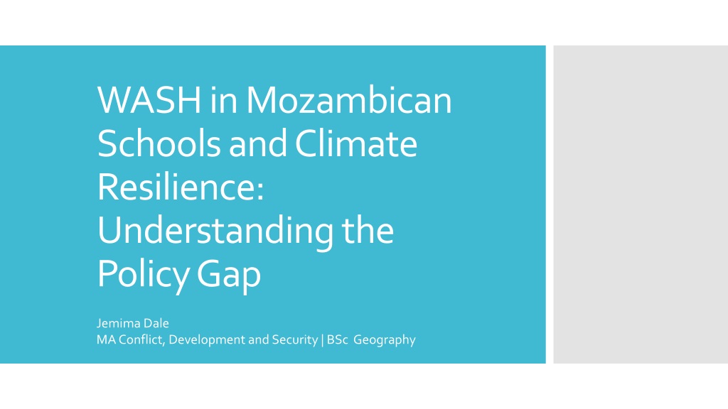 Enhancing WASH in Mozambican Schools for Climate Resilience
