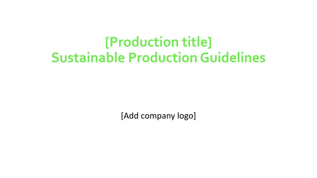 sustainable production guidelines for low carbon productio