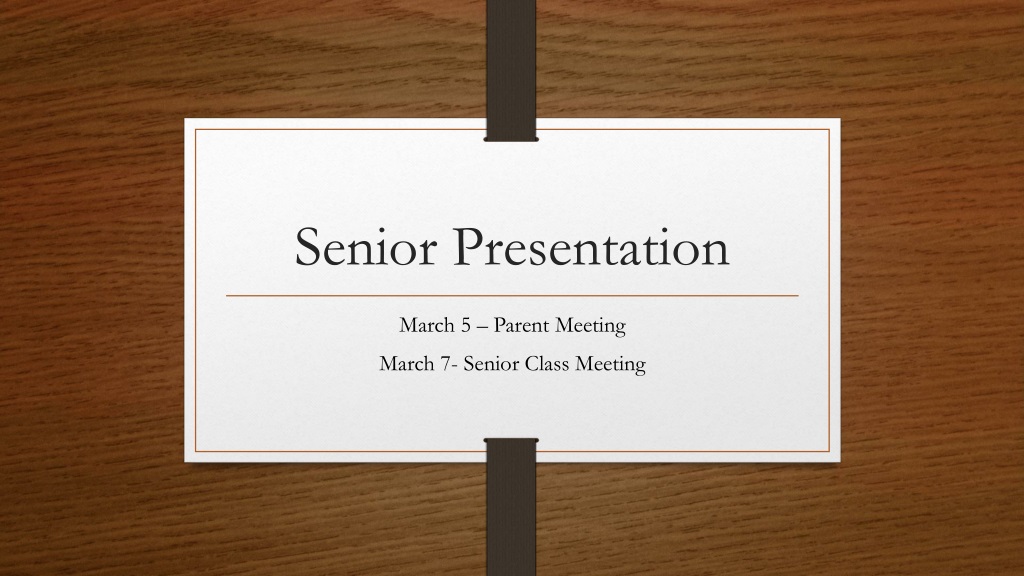 senior class updates and important dat