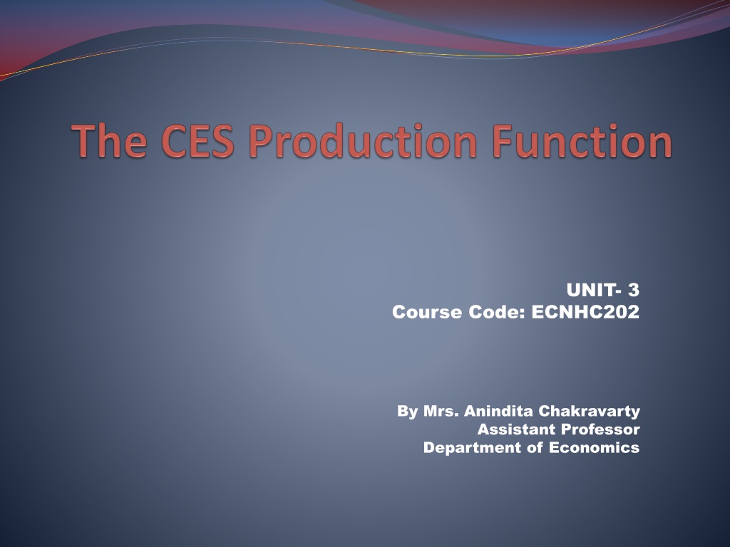 understanding ces production function in economi