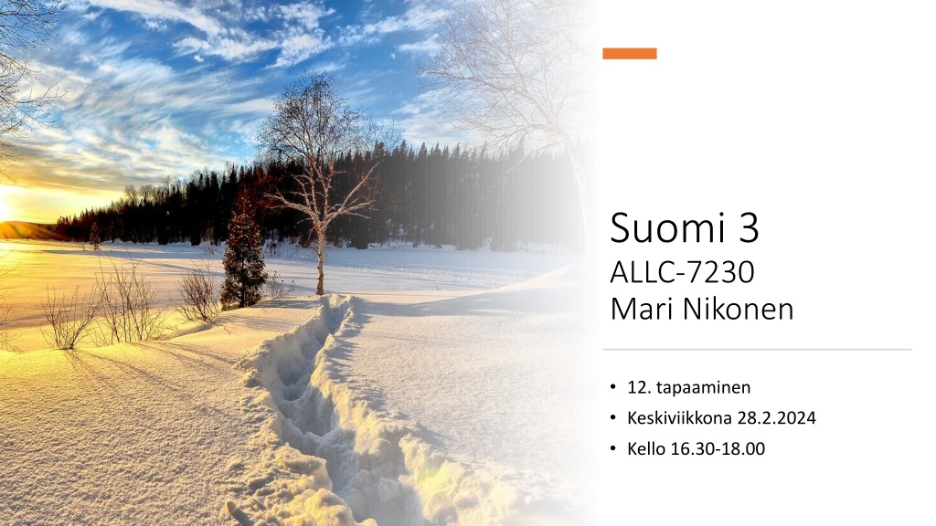 finnish language class updates and homework informati