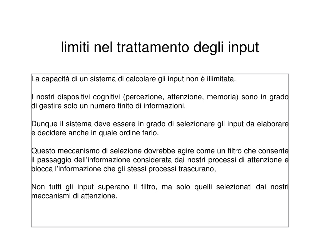 mechanisms of input selection and cognitive processi