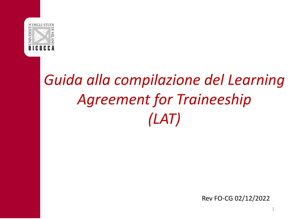 guide to completing the learning agreement for traineeship lat unim