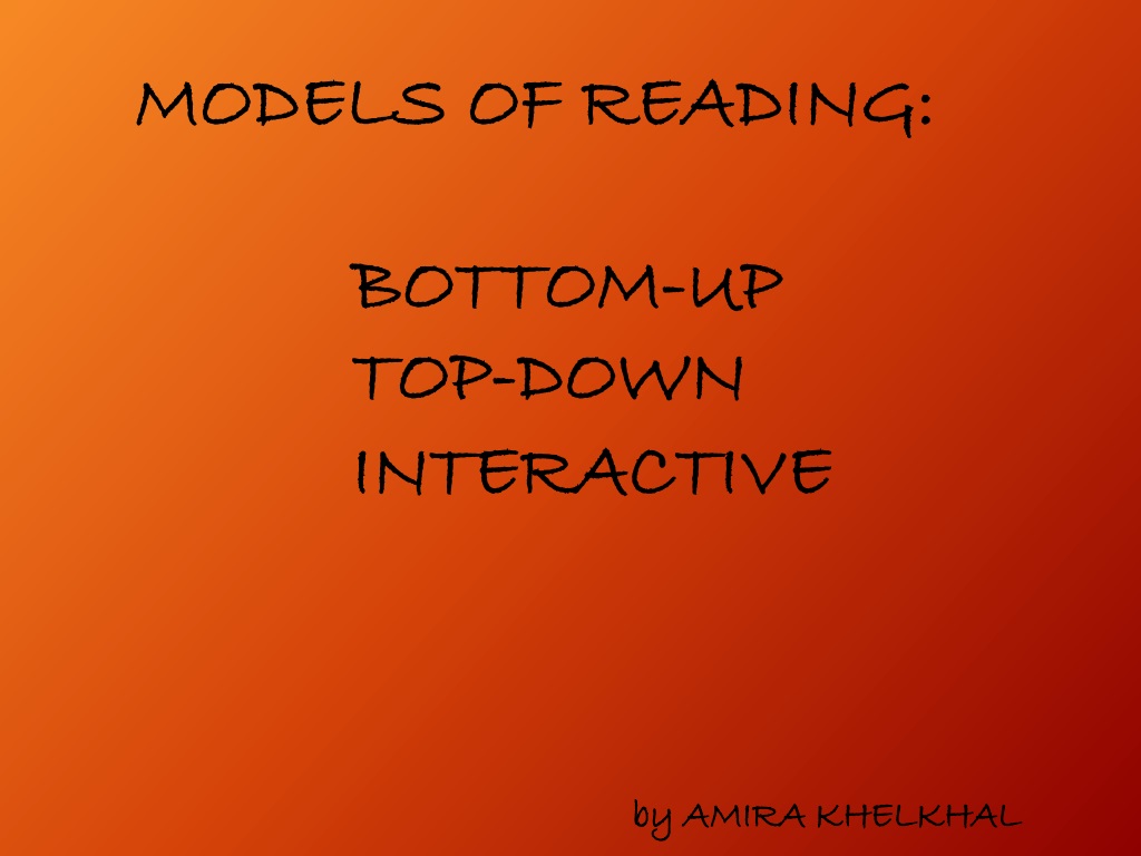 various models of reading process