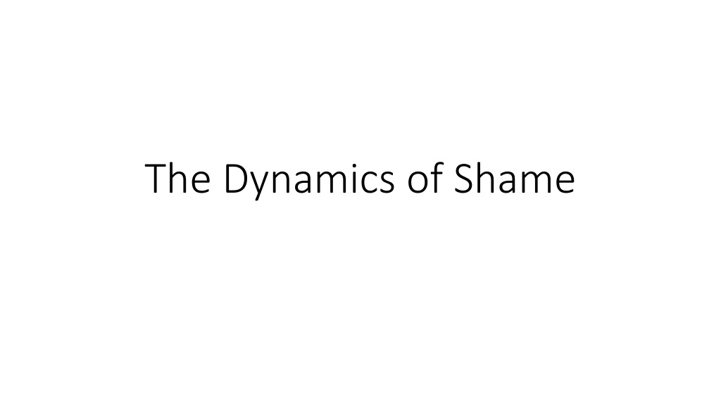 1 understanding the dynamics of shame 2 shame is an intensely painful feeling of unworthiness and flaw often unrecognized expressing shame is cruci
