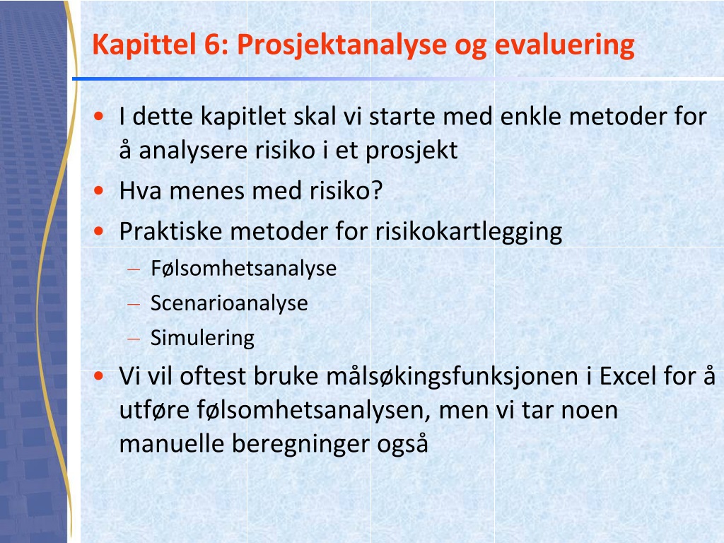 project risk analysis and evaluation metho