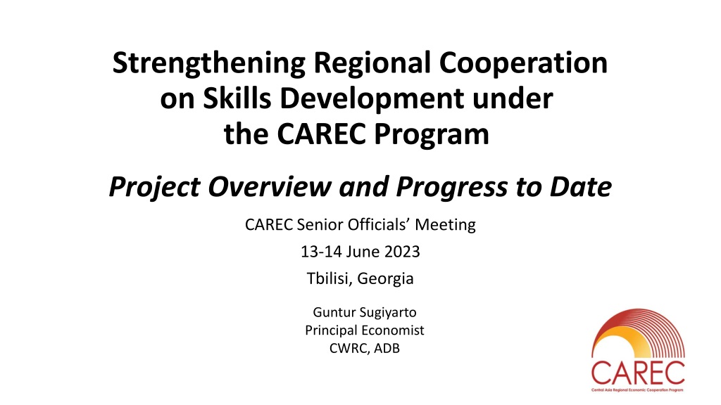 strengthening regional cooperation on skills development in carec progr