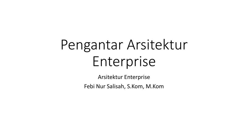 understanding enterprise architecture concepts and implementati