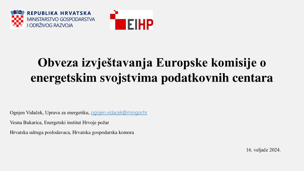 reporting obligations and guidelines for energy properties of data centers in croat