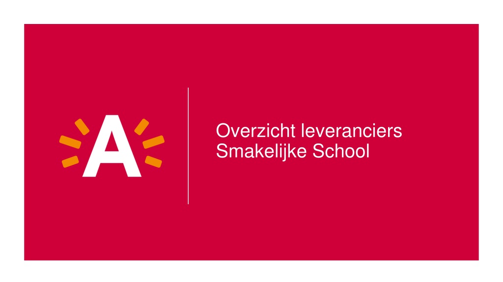 Supplier Summary for School Food Packages in Antwerp Area