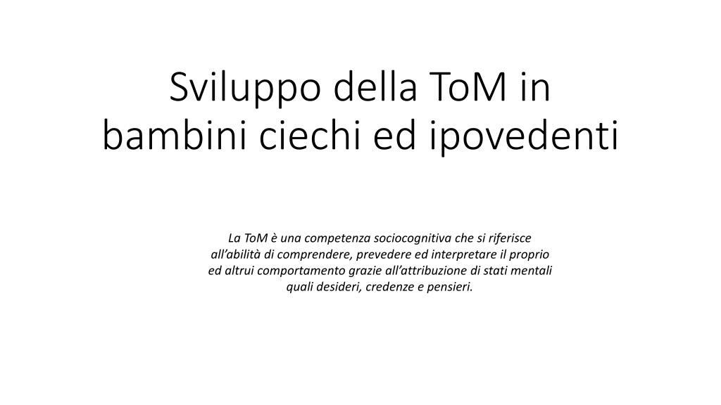 development of theory of mind in blind and visually impaired childr