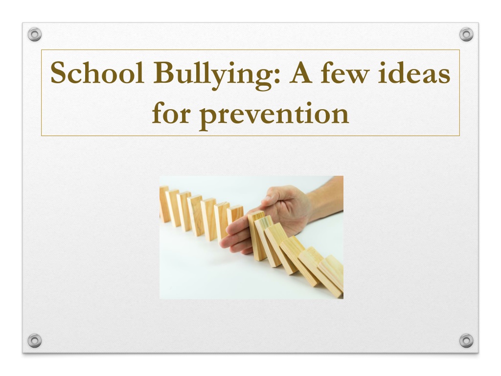 strategies for preventing school bullyi