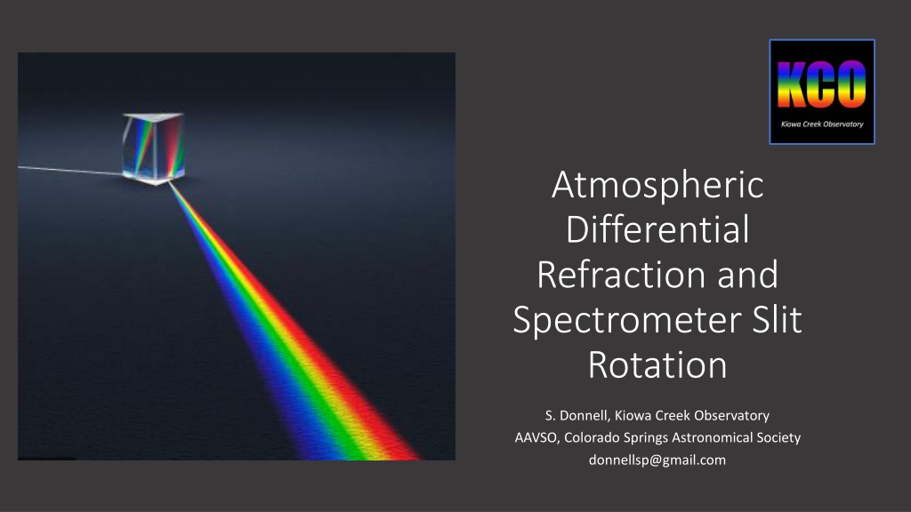 understanding atmospheric differential refraction and spectrometer slit rotati