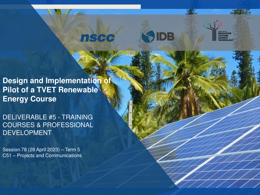 tvet renewable energy course projects communications overvi