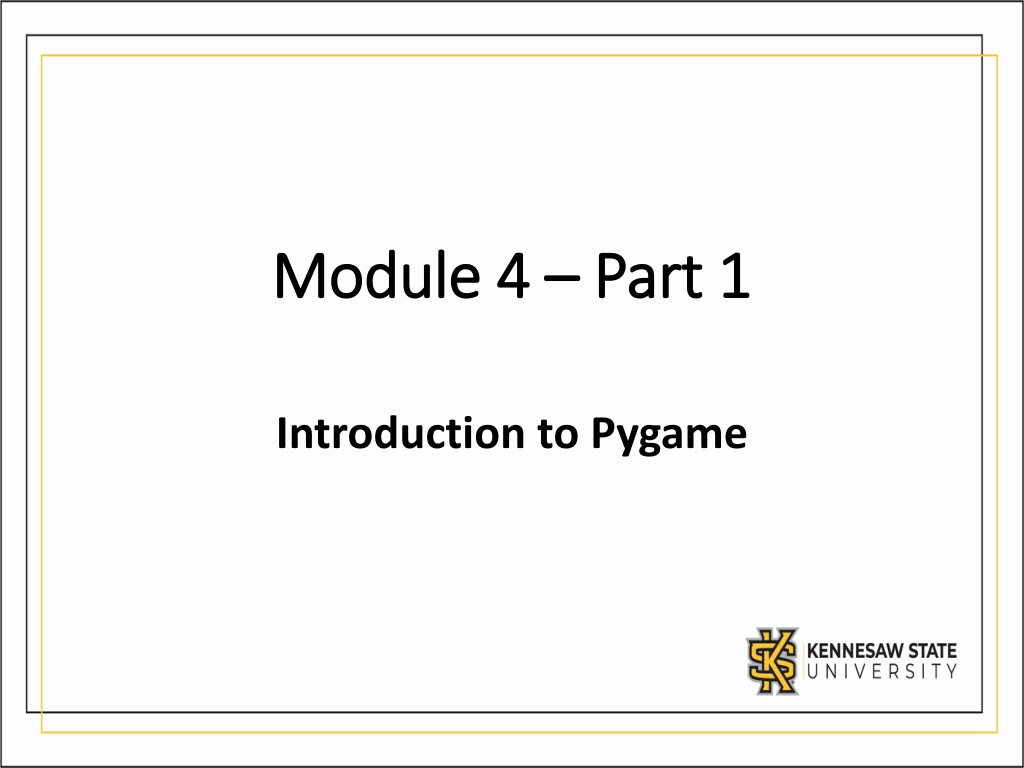 PPT - Introduction To Pygame For Creating Video Games PowerPoint ...