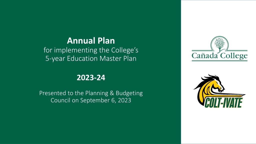 Annual Plan for Implementing the College's 5-Year Education Master Plan 2023-24