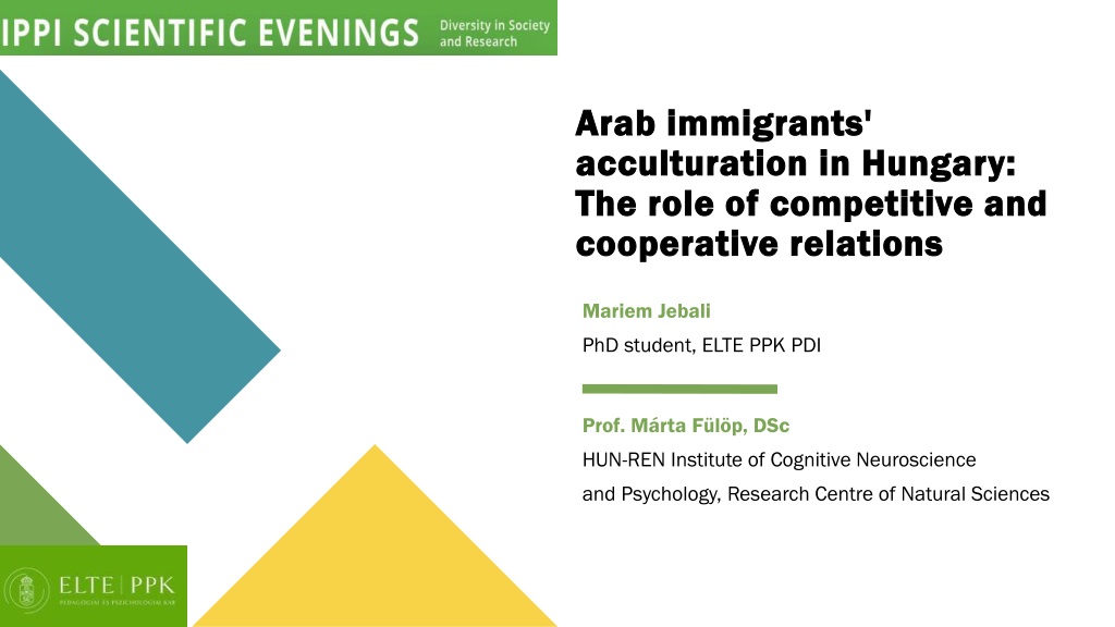 Acculturation of Arab Immigrants in Hungary: Role of Competitive and Cooperative Relations