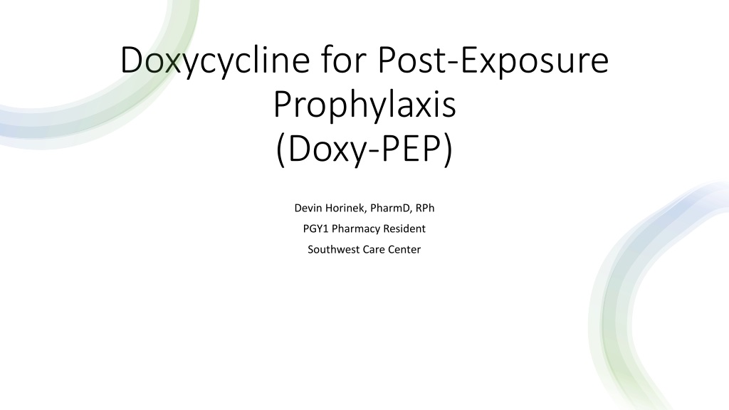 overview of doxycycline for post exposure prophylaxis doxy p