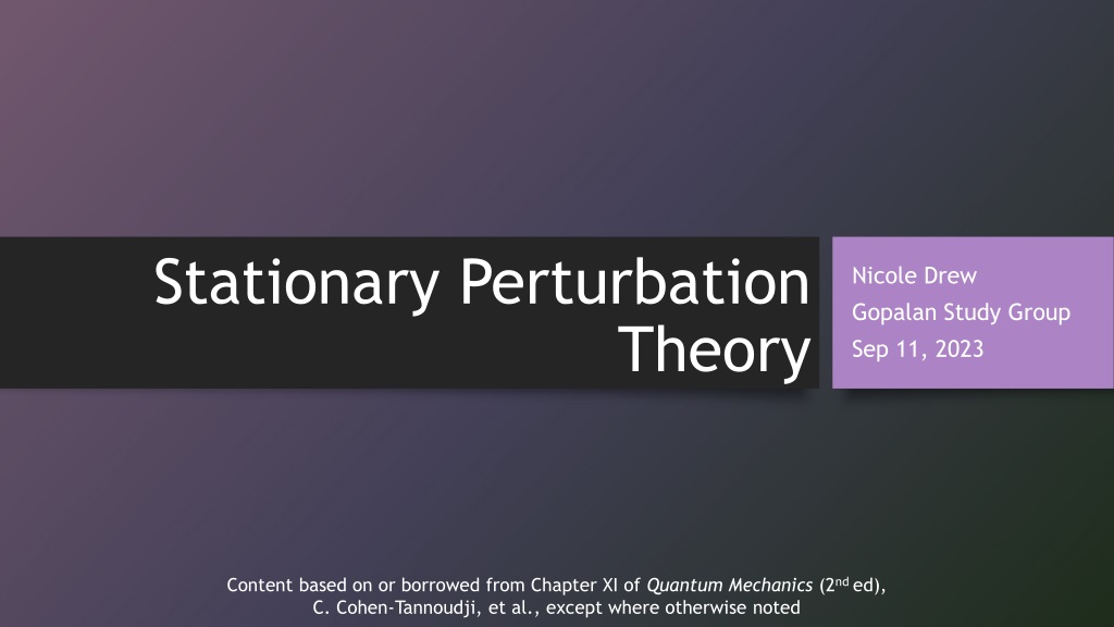 understanding perturbation theory in quantum mechani