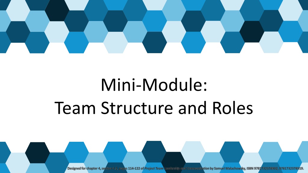 1 team structures and roles overview 2 explore various team structures and roles in project management such as top down interdisciplinary superst