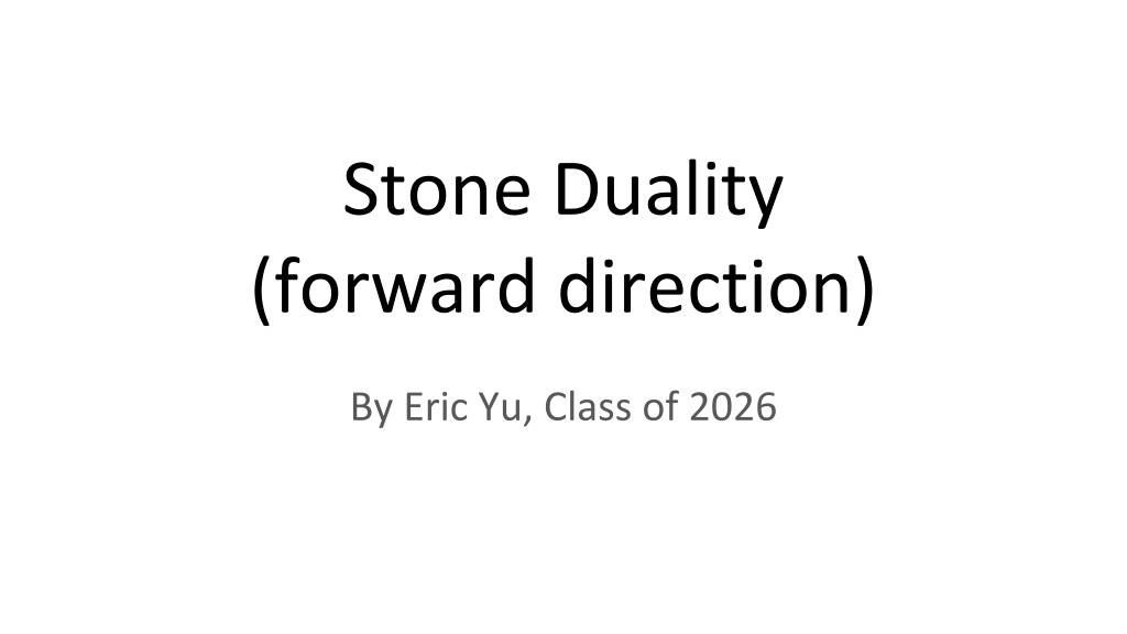 Understanding Stone Duality: Boolean Rings to Stone Spaces