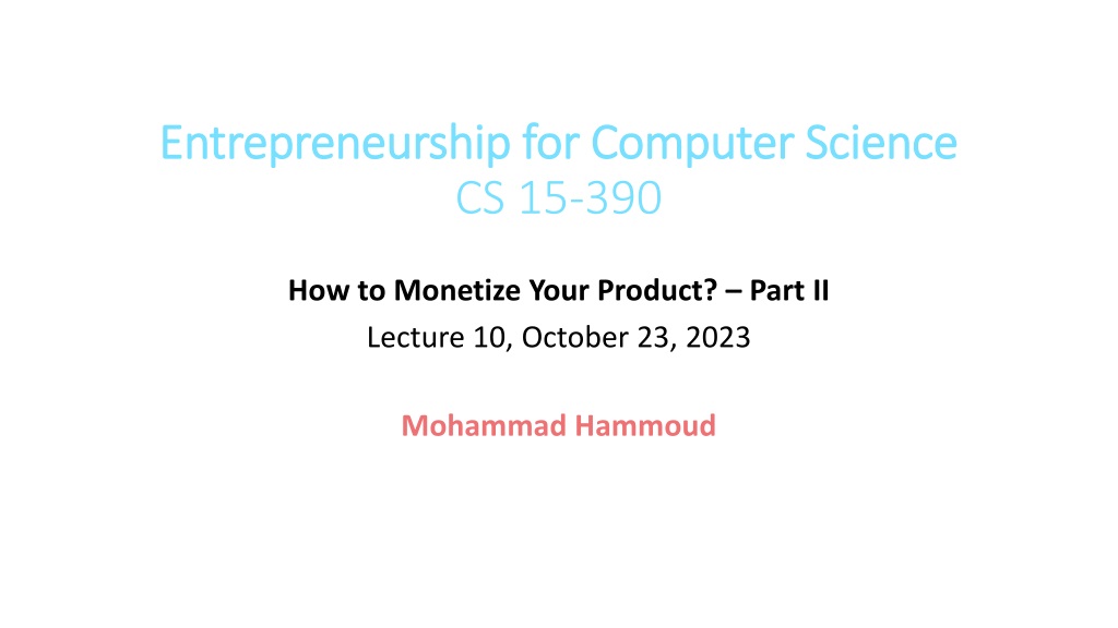 understanding business models monetization strategies in entrepreneursh
