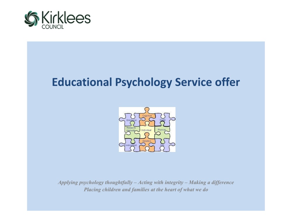 PPT - Educational Psychology Service: Supporting Children And Schools ...