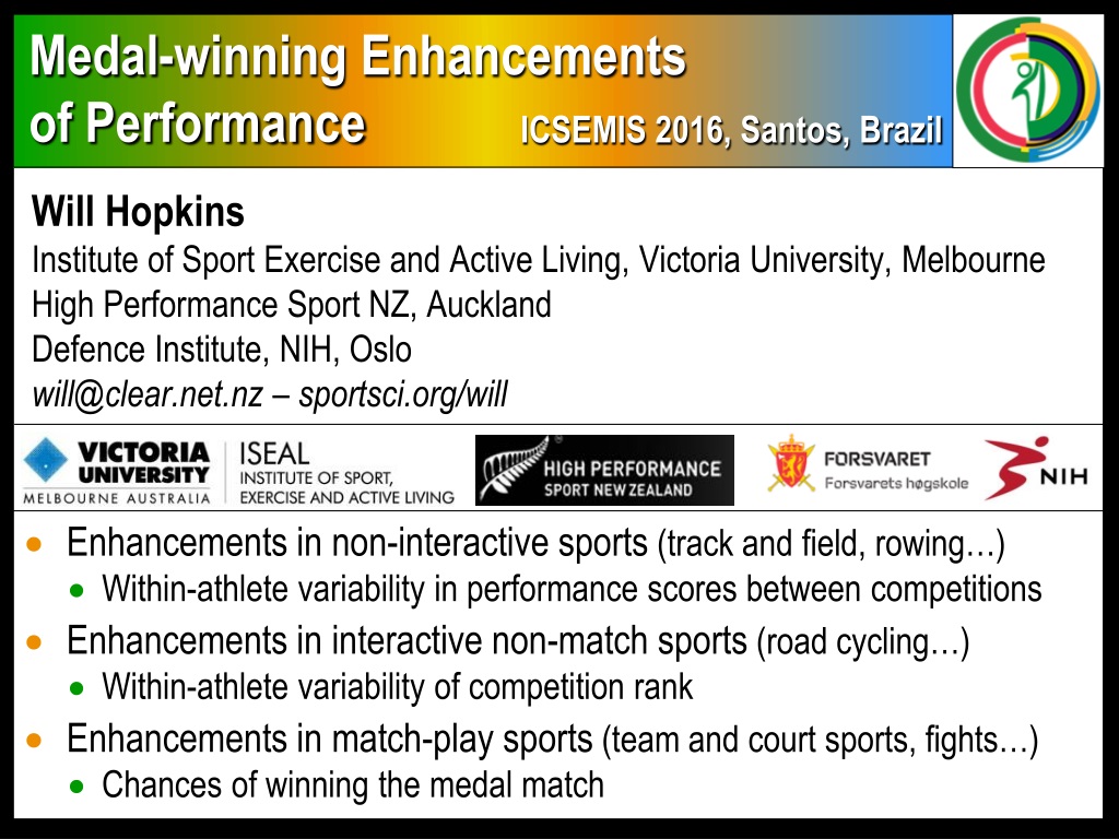 Enhancements in Performance Across Different Sports: Insights from ICSEMIS 2016