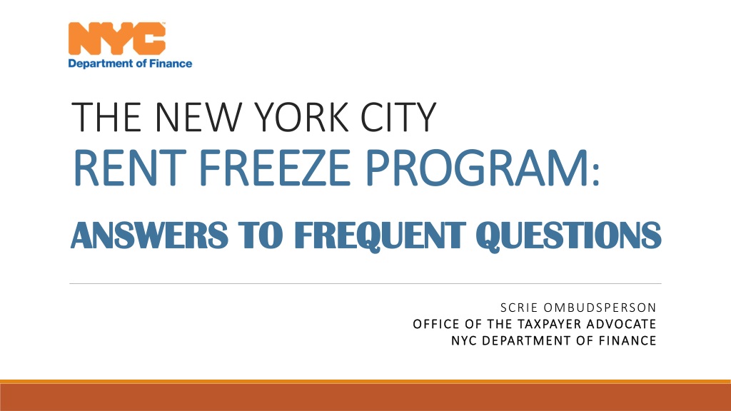 NYC Rent Freeze Program Overview and FAQs