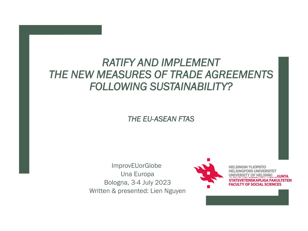 Promoting Sustainability through Trade Agreements: A Path to Triple-Win Possibilities