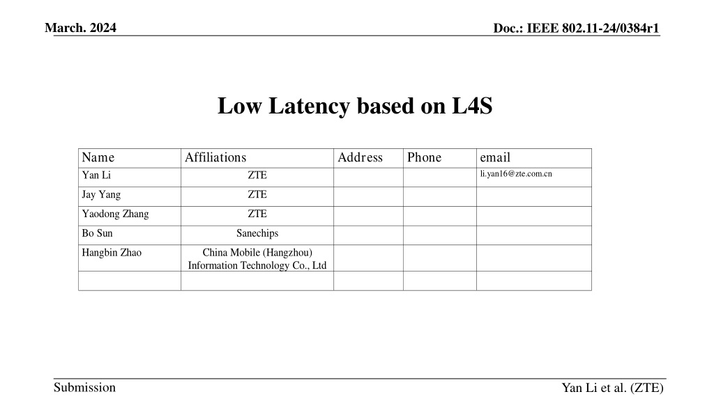 proposal for low latency enhancement in ieee 802 11 networ
