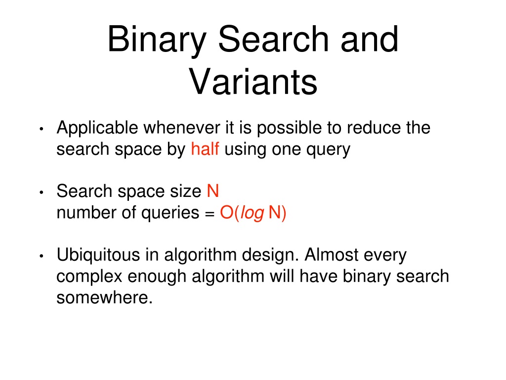 PPT - Applications of Binary Search and Variants PowerPoint ...